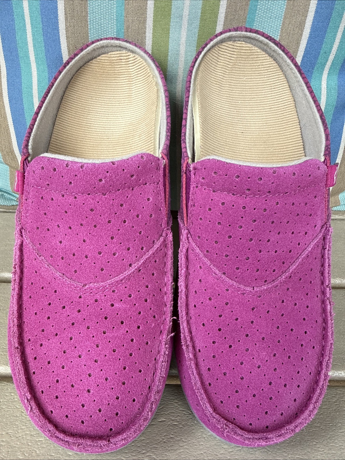 Spenco Revitalign Siesta Orthotic Fuchsia Purple Suede Slide Women’s Size 8B