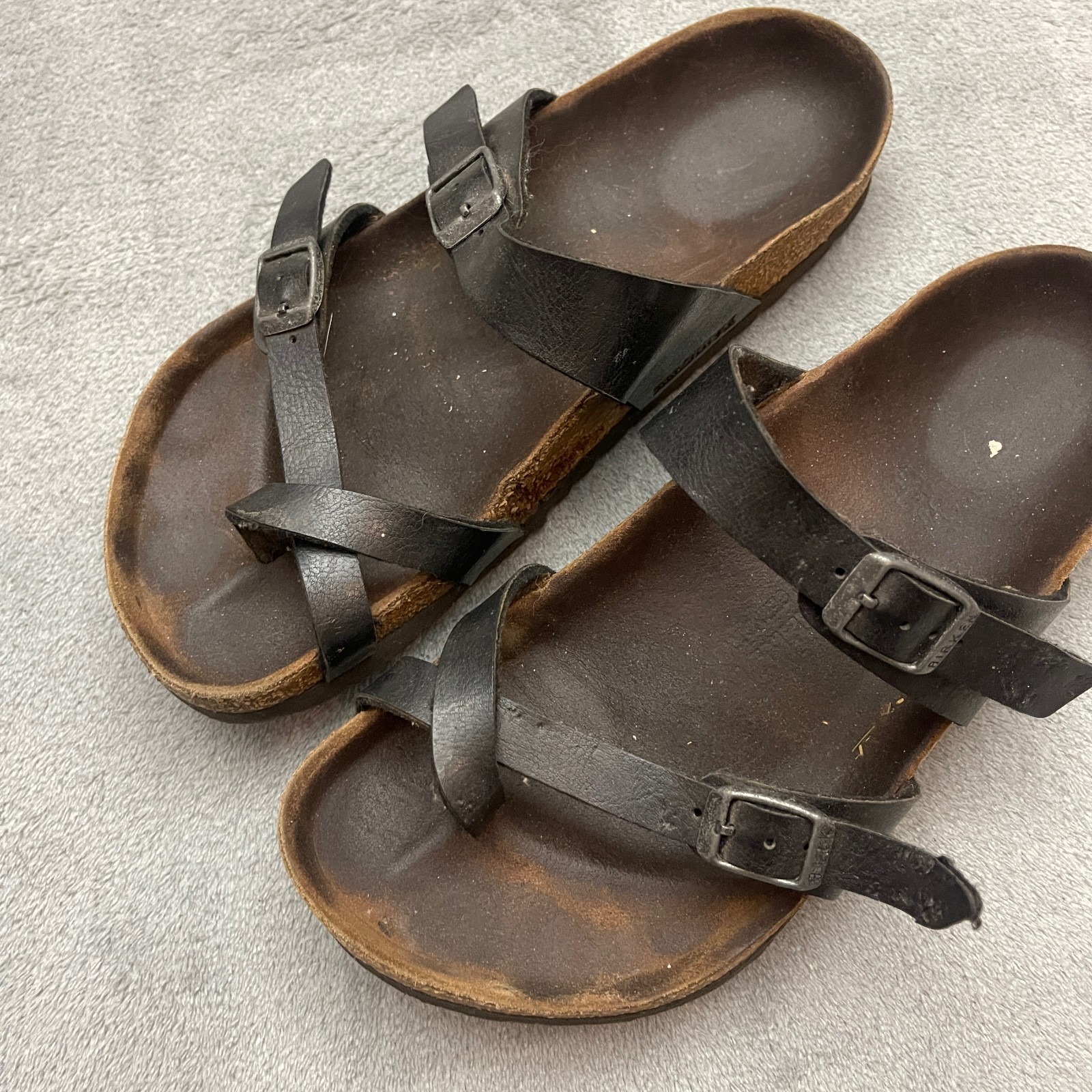 Birkenstock Mayari Brown Birko-Flor Sandals Women EU 37 US 6-6.5 Toe Loop Cork
