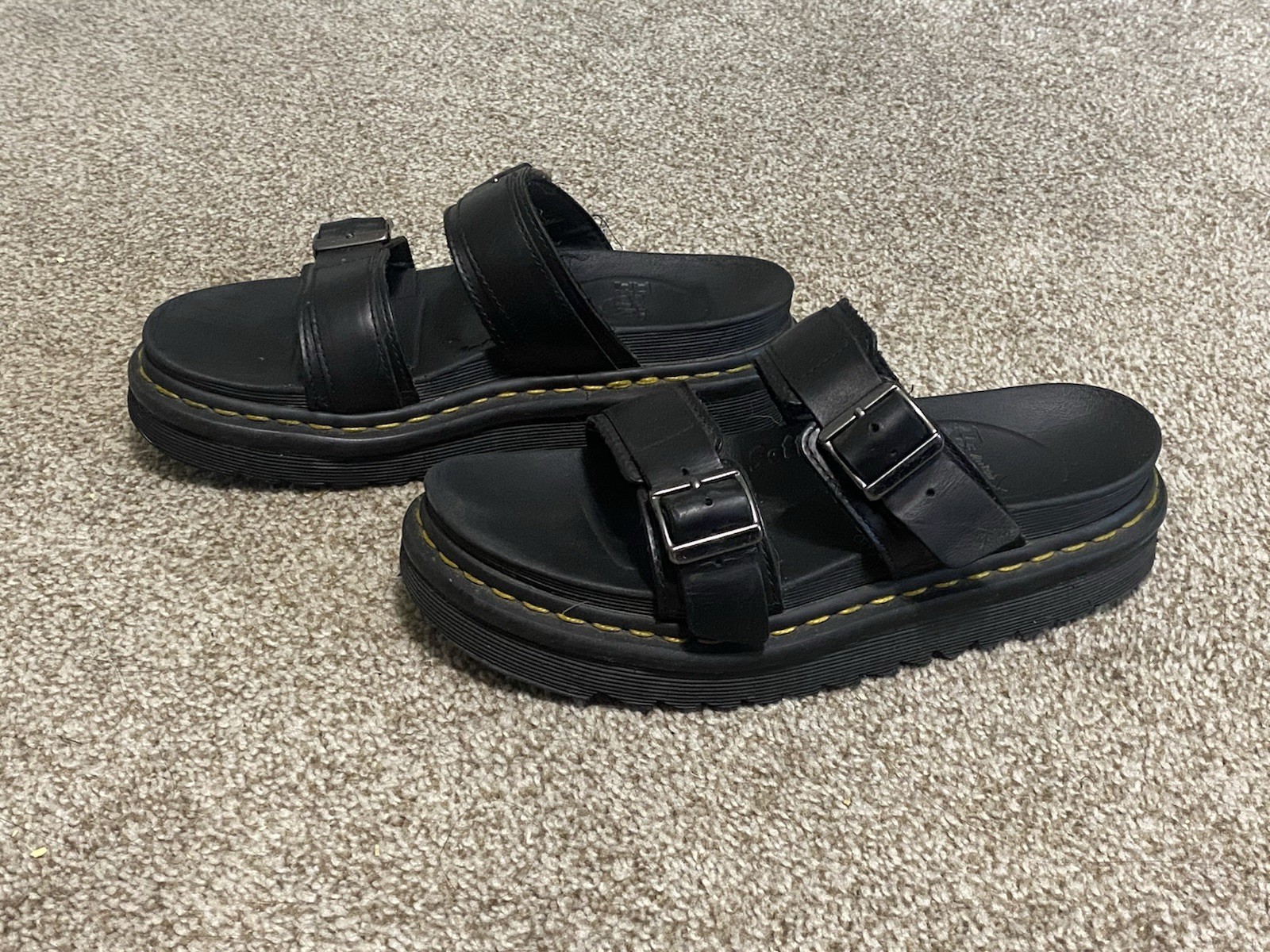 Dr. Martens Myles platform Slide Sandals Buckle Adjustable Strap US 7