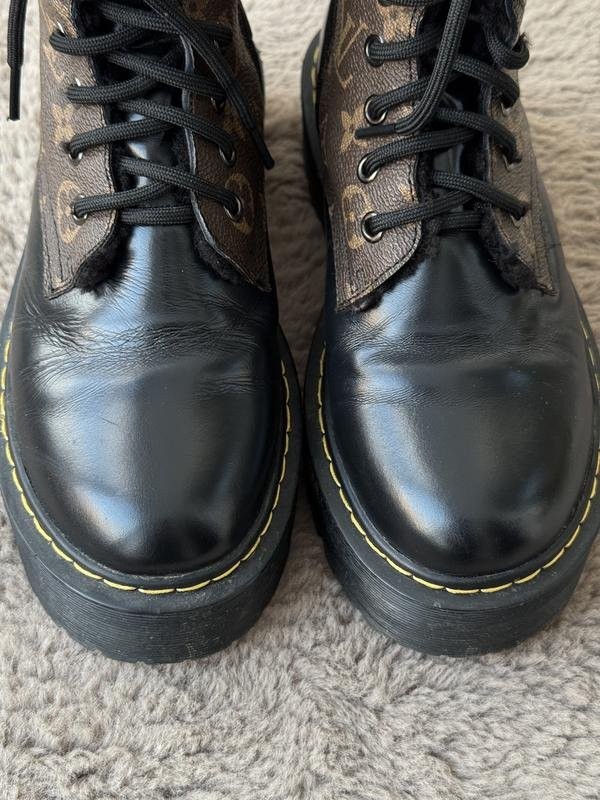 Women Dr Martens Boots Black Leather 37.5 #3KTS