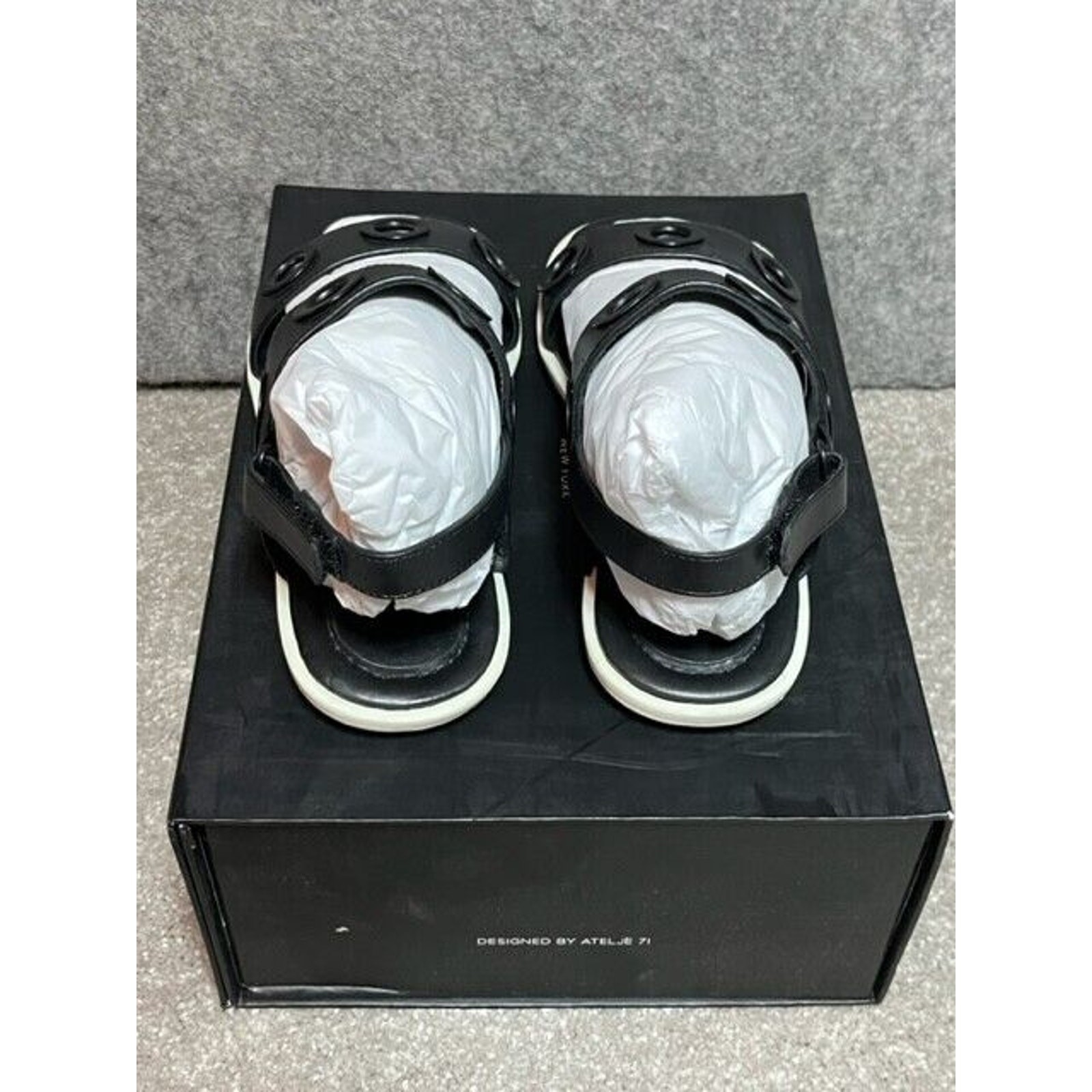 Leather Sandals Womens Size 6 Grommets Scandinavian Edgy Urban Chic Minimalist