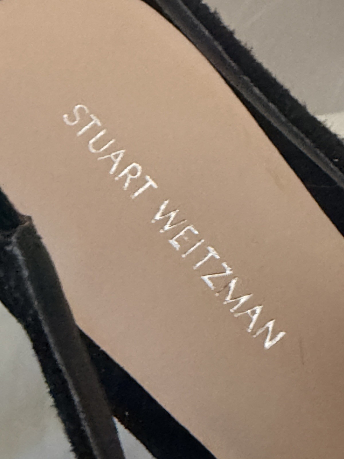 NEW $550 Stuart Weitzman CRYSTAL Crystalline Slingback Pump SUEDE BLACK 8.5