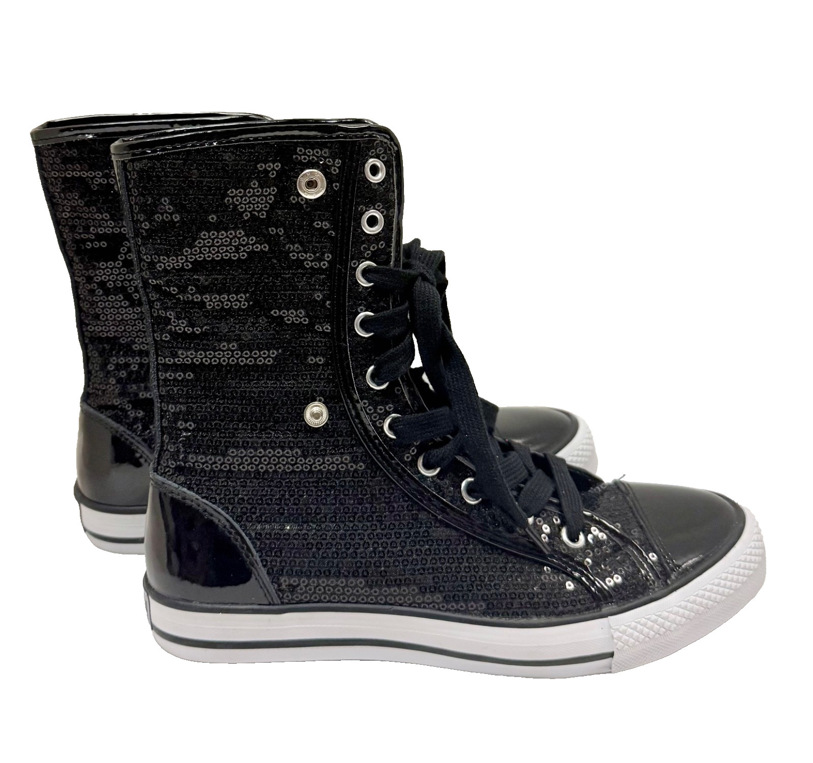 Gotta® Flurt Women’s size 8 Black Sneakers Sequin Hi-Top Funky Glam NIB
