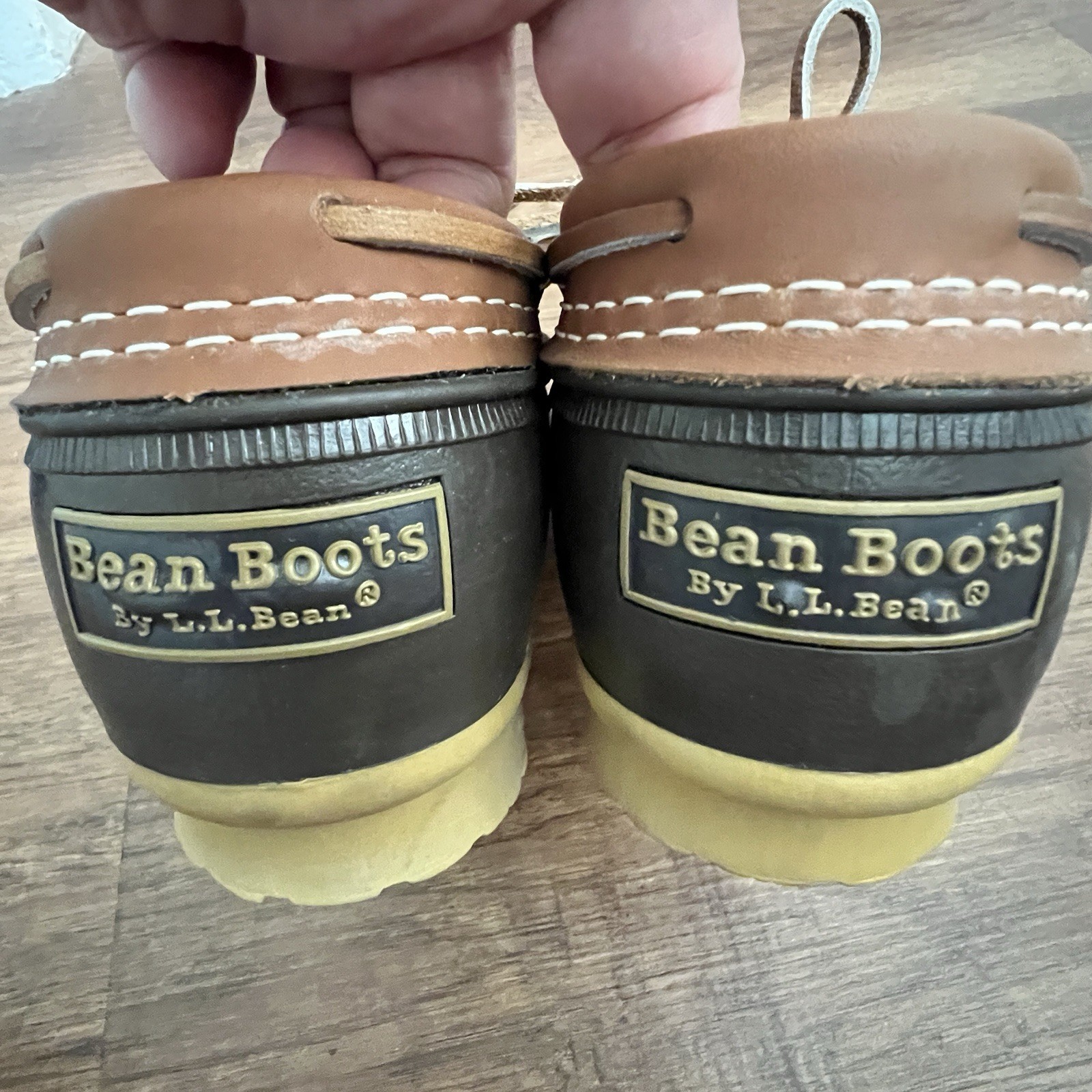 LL Bean Rubber Moc Boots Women’s 10 Shoes Duck Brown Leather Low Slip On USA