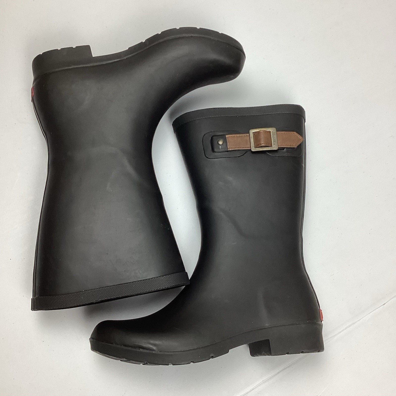 Chooka Fremont 3Q Mid Calf Pull On Black Rain Boots Women’s Size 7