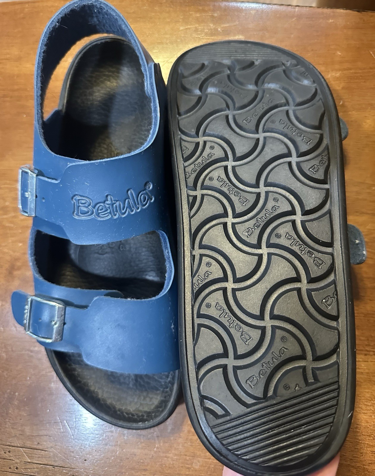 Birkenstock Bertula Navy Blue Sandals 42-8 Great Condition See All Pics