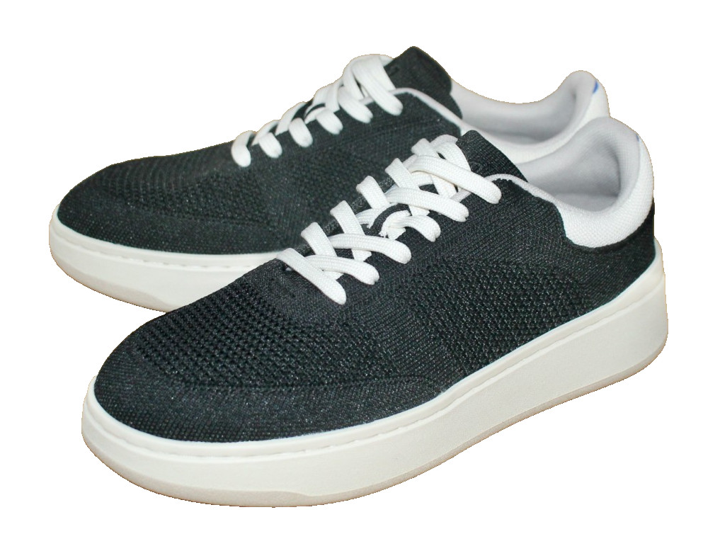 ROTHY’S The Court Lace Up Sneaker Women Size 9.5 Black Knit Fabric 261-001