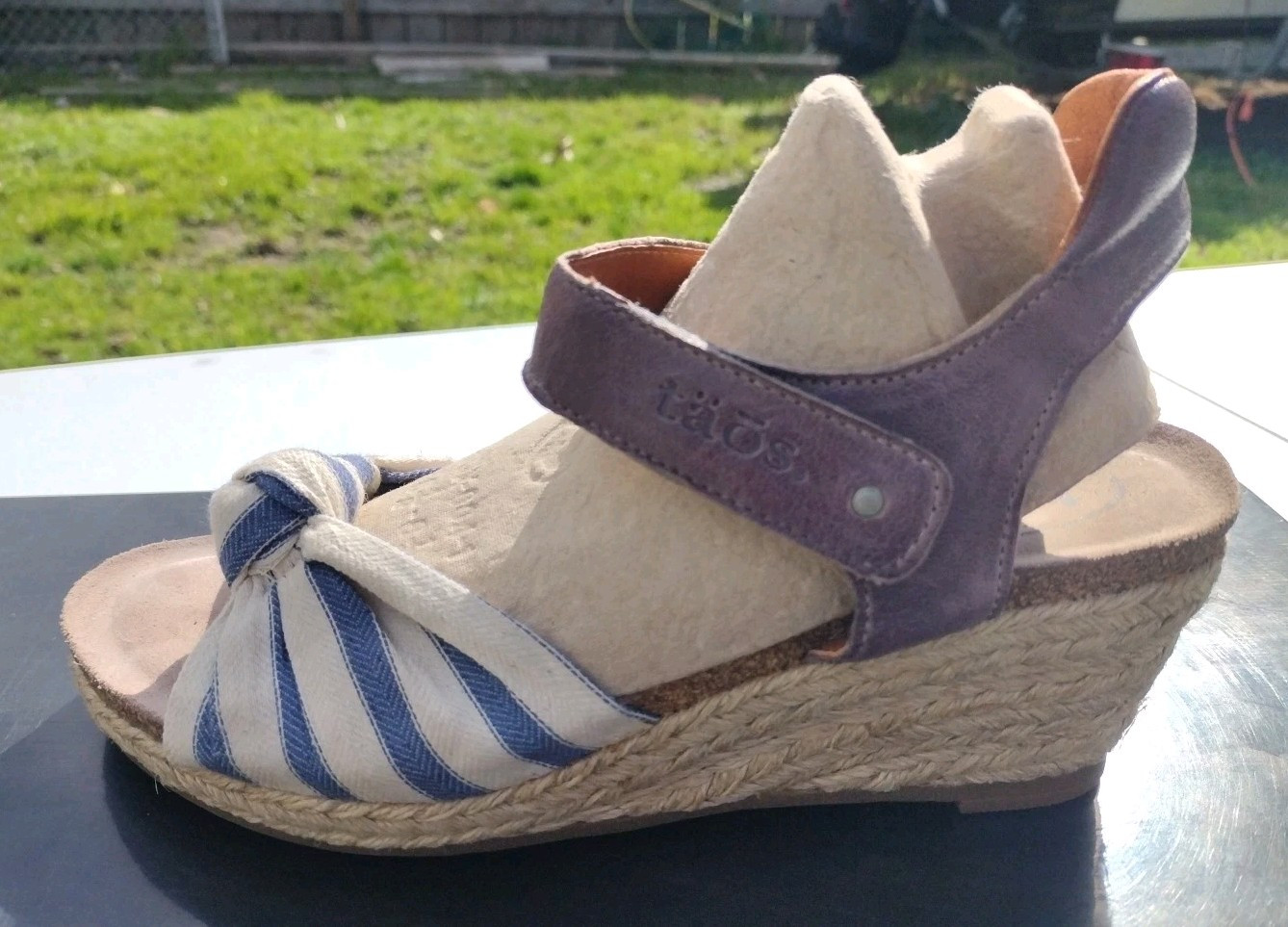TAOS Hey Jute Women’s Size (7 – 7.5) EU 38. Espadrille Sandals Leather/Textile