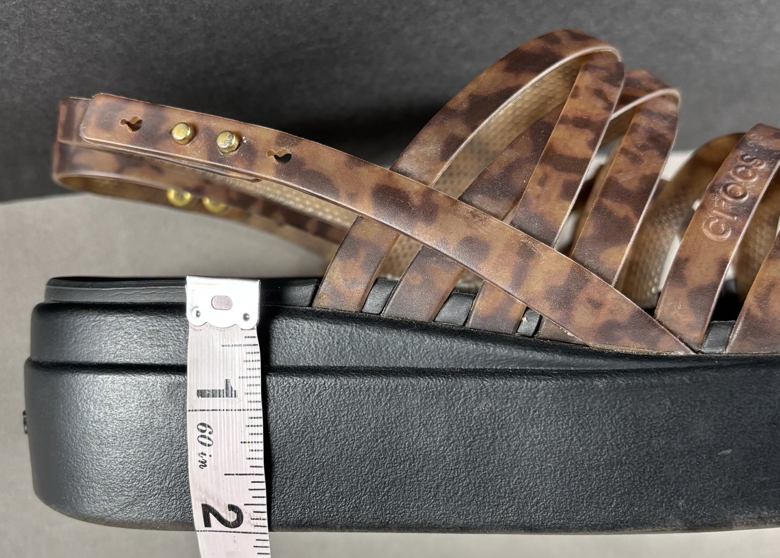 Crocs Brooklyn Tortoise Strappy Wedge Platform Sandals Women’s Size 6