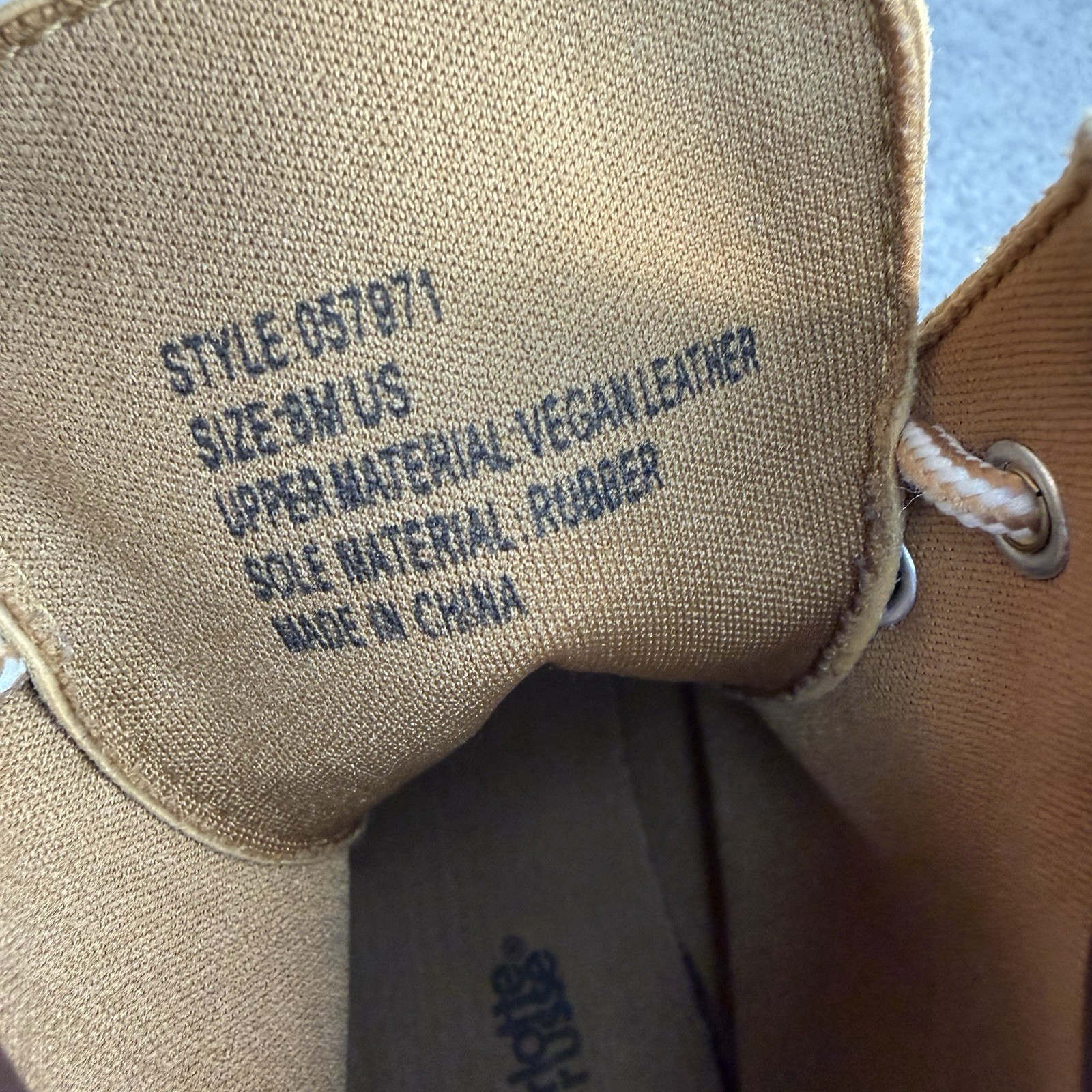 Hiking Work Boots Tan Vegan Leather Women Lace Up Size 8M Charlotte Russe
