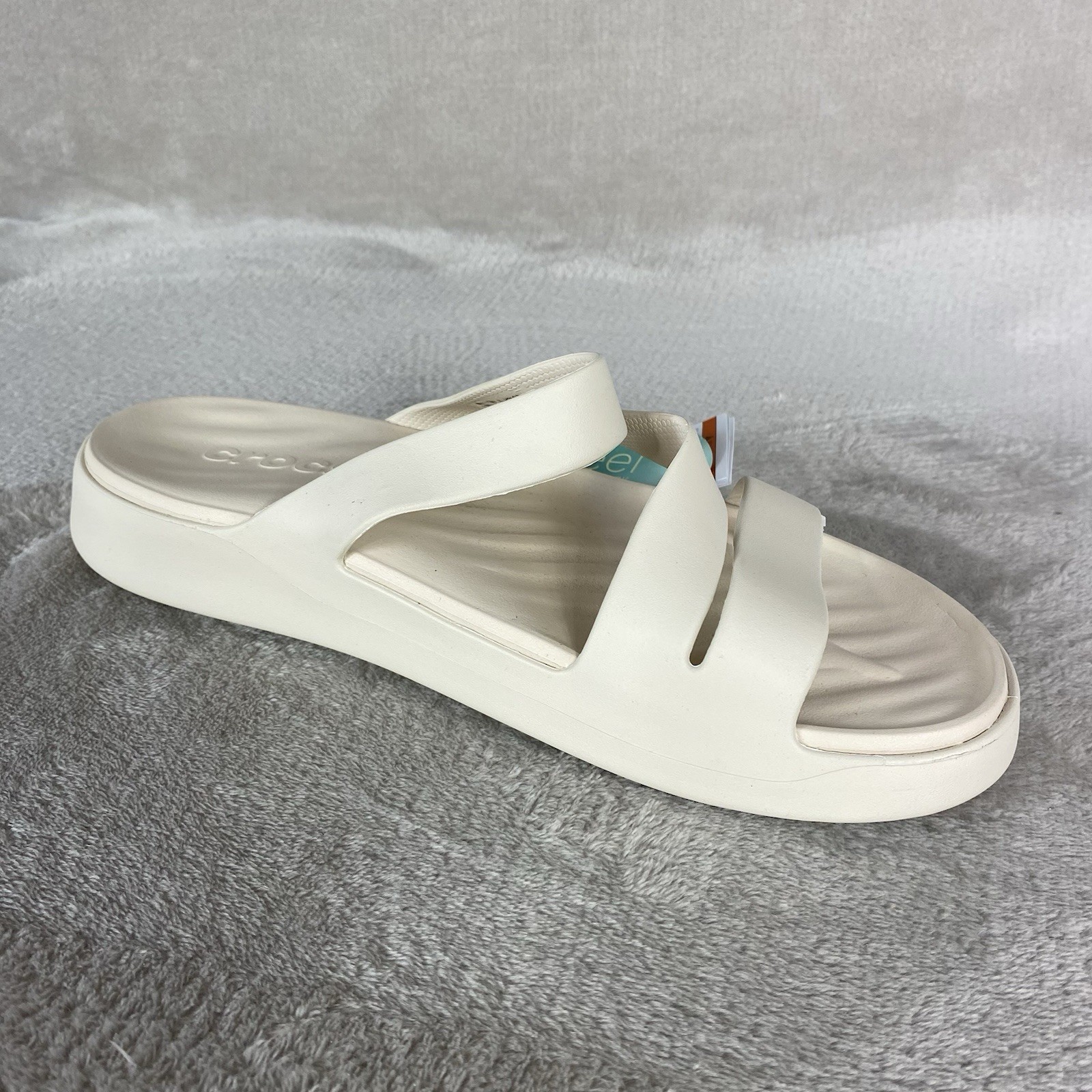 Crocs Getaway Slide Strappy Sandals Womens Size 10 Stucco Off White Platform NEW