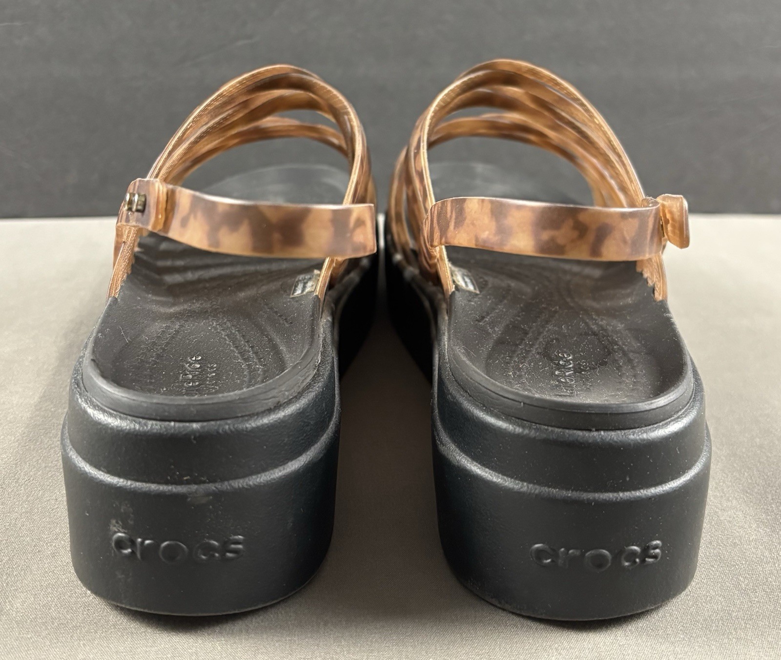 Crocs Brooklyn Tortoise Strappy Wedge Platform Sandals Women’s Size 6