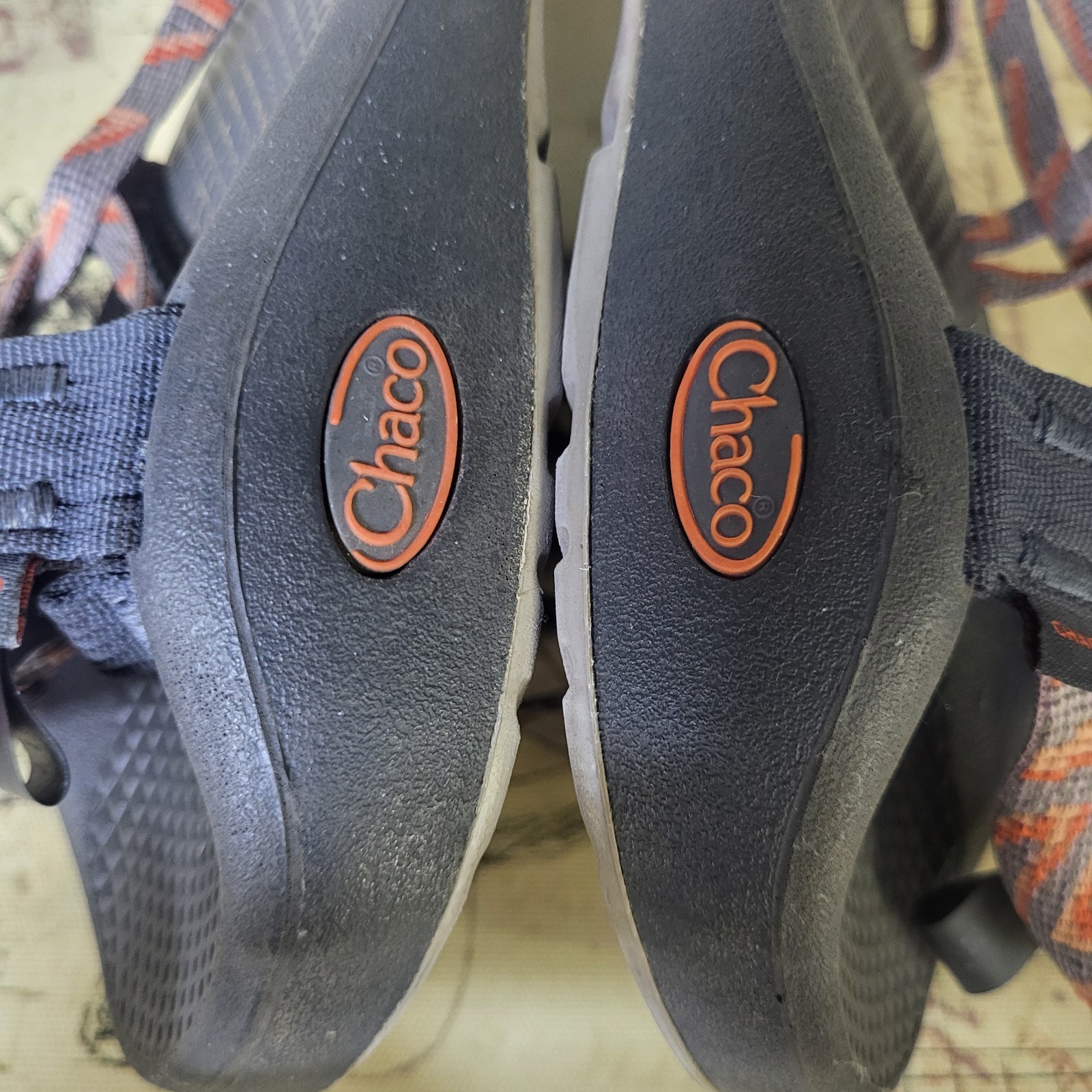 Size 10 Chaco Z Cloud X2 Toe Strap Classic Sandals Women’s ZigZag Orange Gray