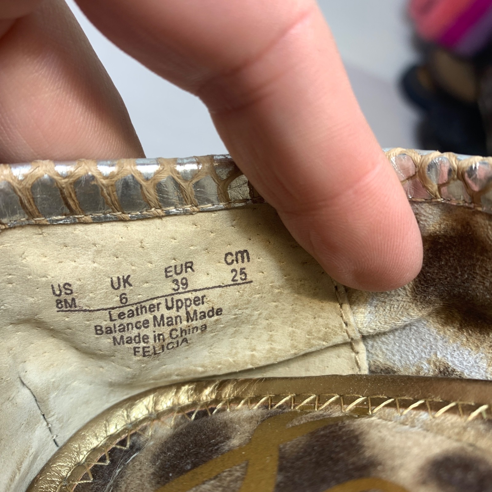 SAM EDELMAN Limited Edition Women’s Size 8M Felicia Metallic Silver & Gold Flats