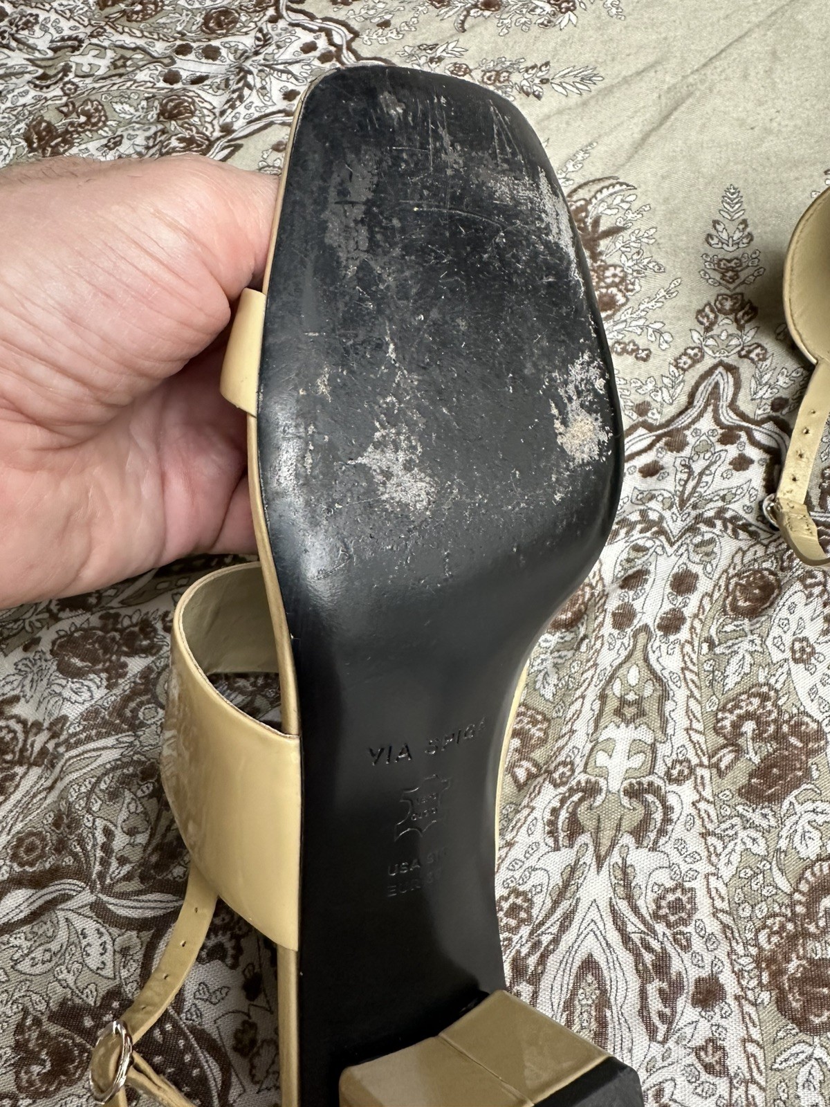 Via Spiga Women Leather Slingback Heeled Sandals Size US 9 M EU 39