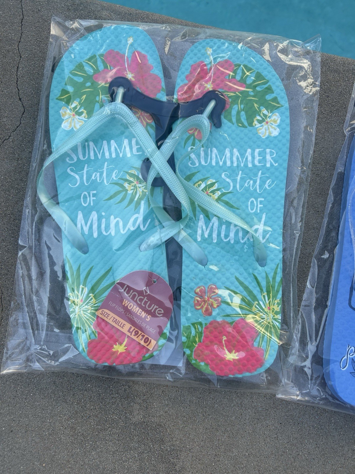 4 Pair Juncture Women’s Flip Flops L 9/10 Beach Summer NWT Tropical Lot