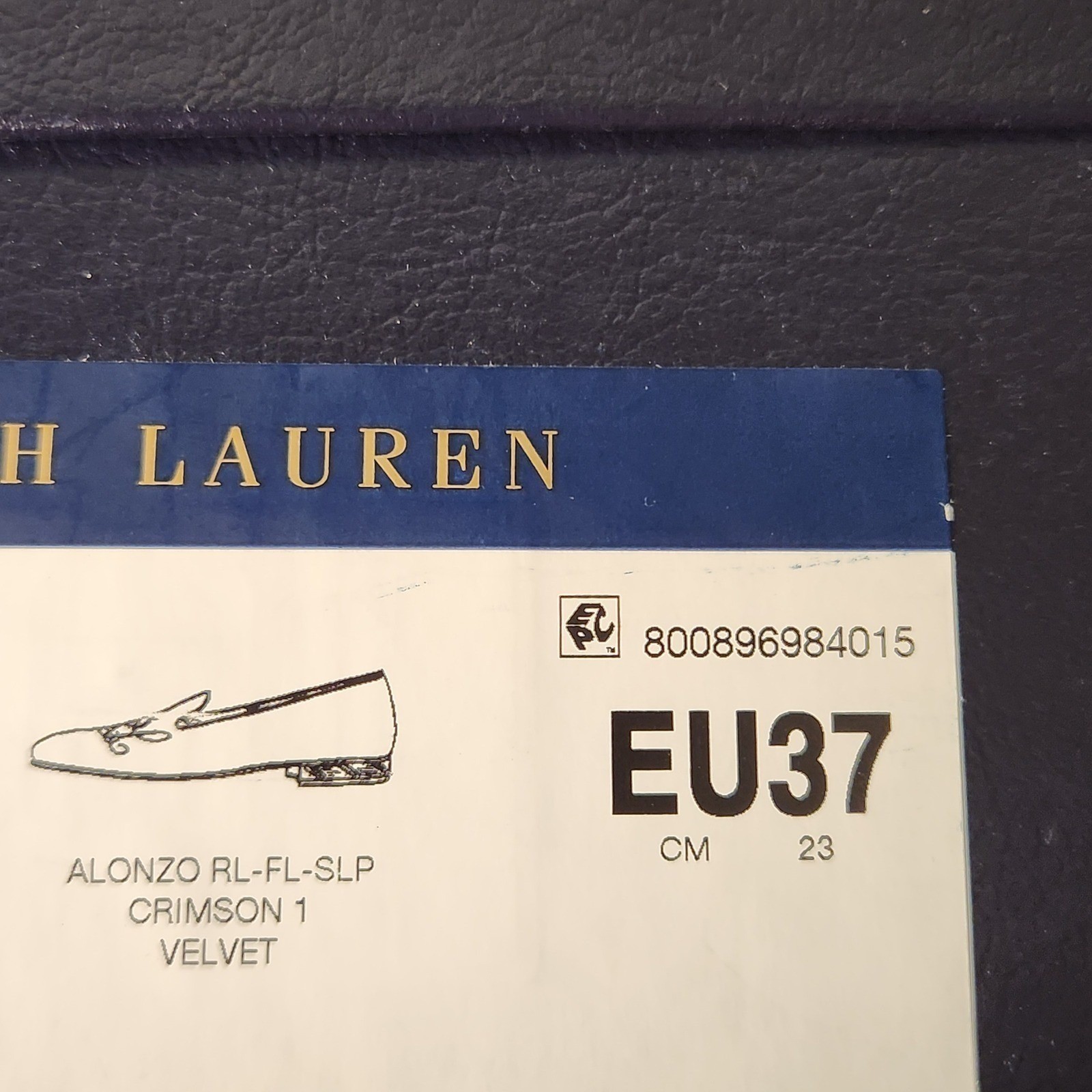 NEW Ralph Lauren Alonzo Velvet Loafers Crimson, Monogram Flats Purple S7.5