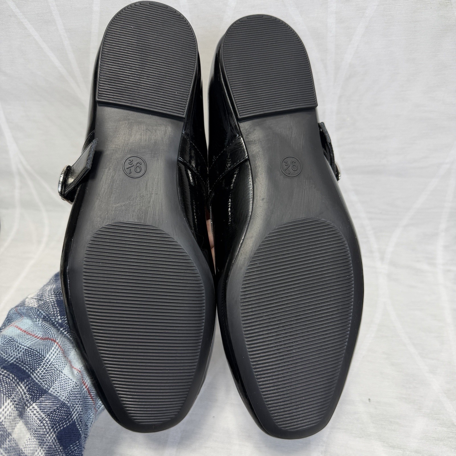 Mary Jane Flats Black Patent Leather Ballet Buckle NWOB