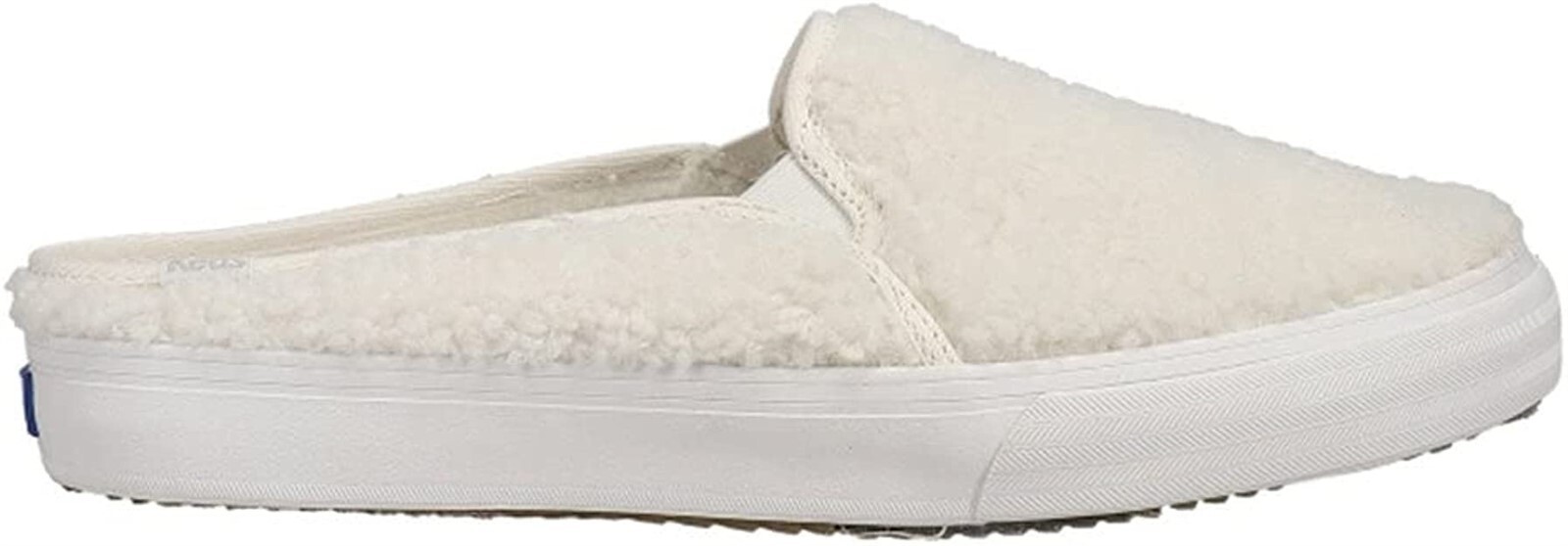 NWOB Keds Double Decker Mule White SlipOn Sneaker US 6/UK 3.5/EU 36 FauxShearlng
