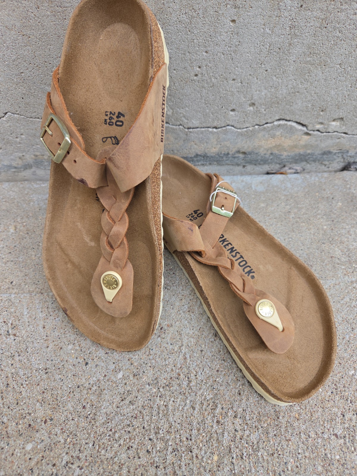 Birkenstock Gizeh Braided Size 40 Congnac