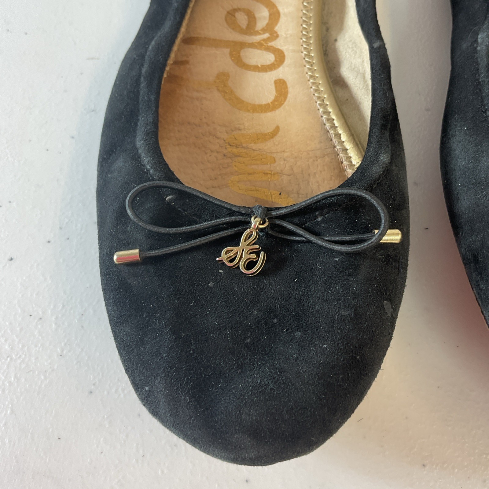 Sam Edelman Felecia Flat Ballet Shoes Black Sude Holiday 9 Casual Travel