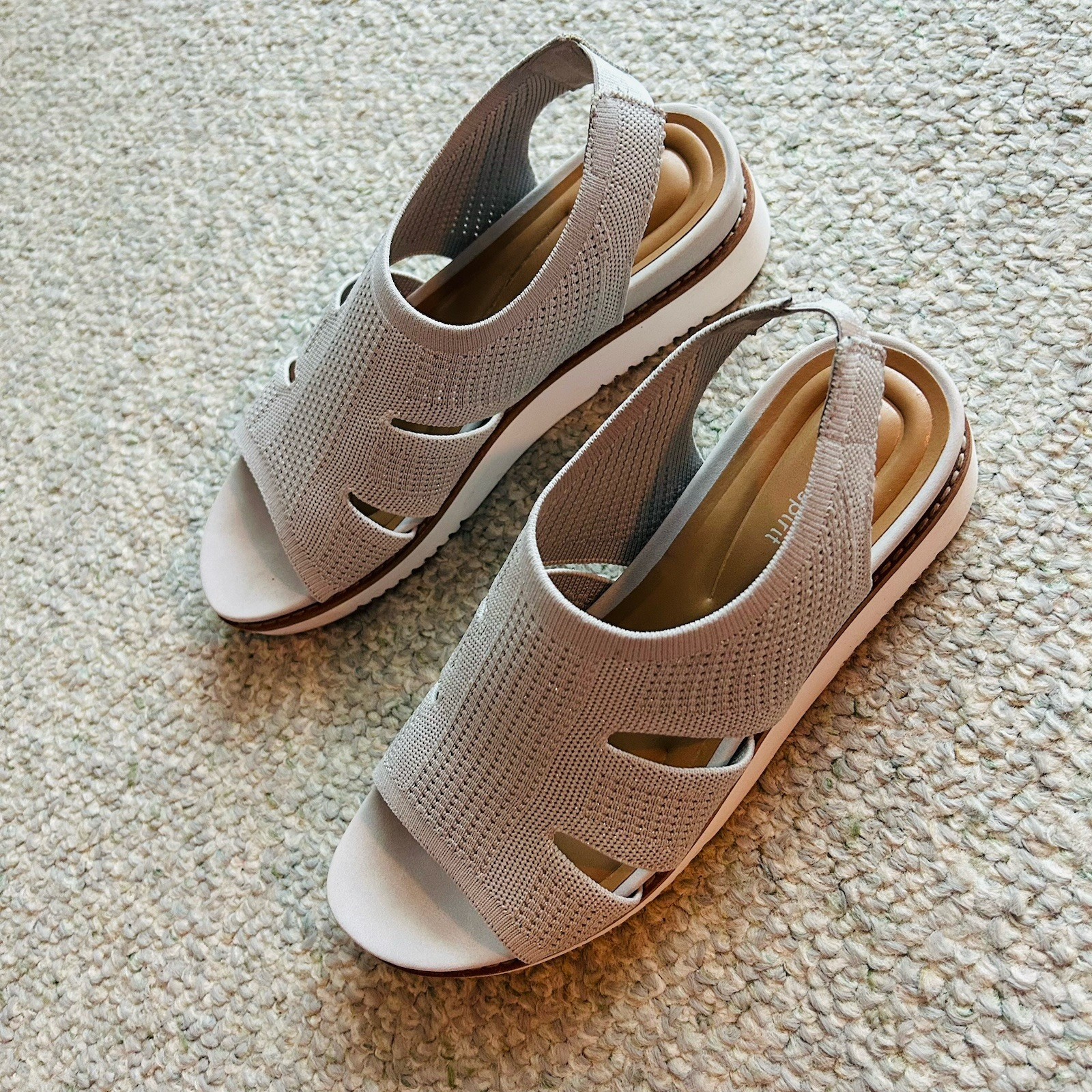 Easy Spirit Women’s Winslow Lightweight Knit Sandals Gray Size 9