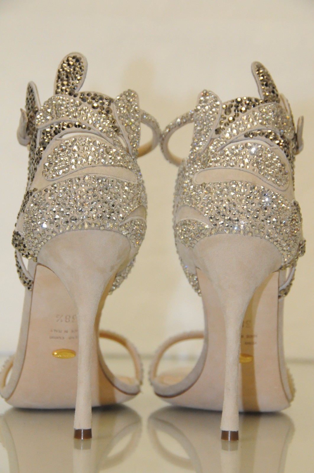 $2275 New MATISSE Filigree Sergio Rossi NUDE ROYAL STRASS Shoes Wedding 40 40.5