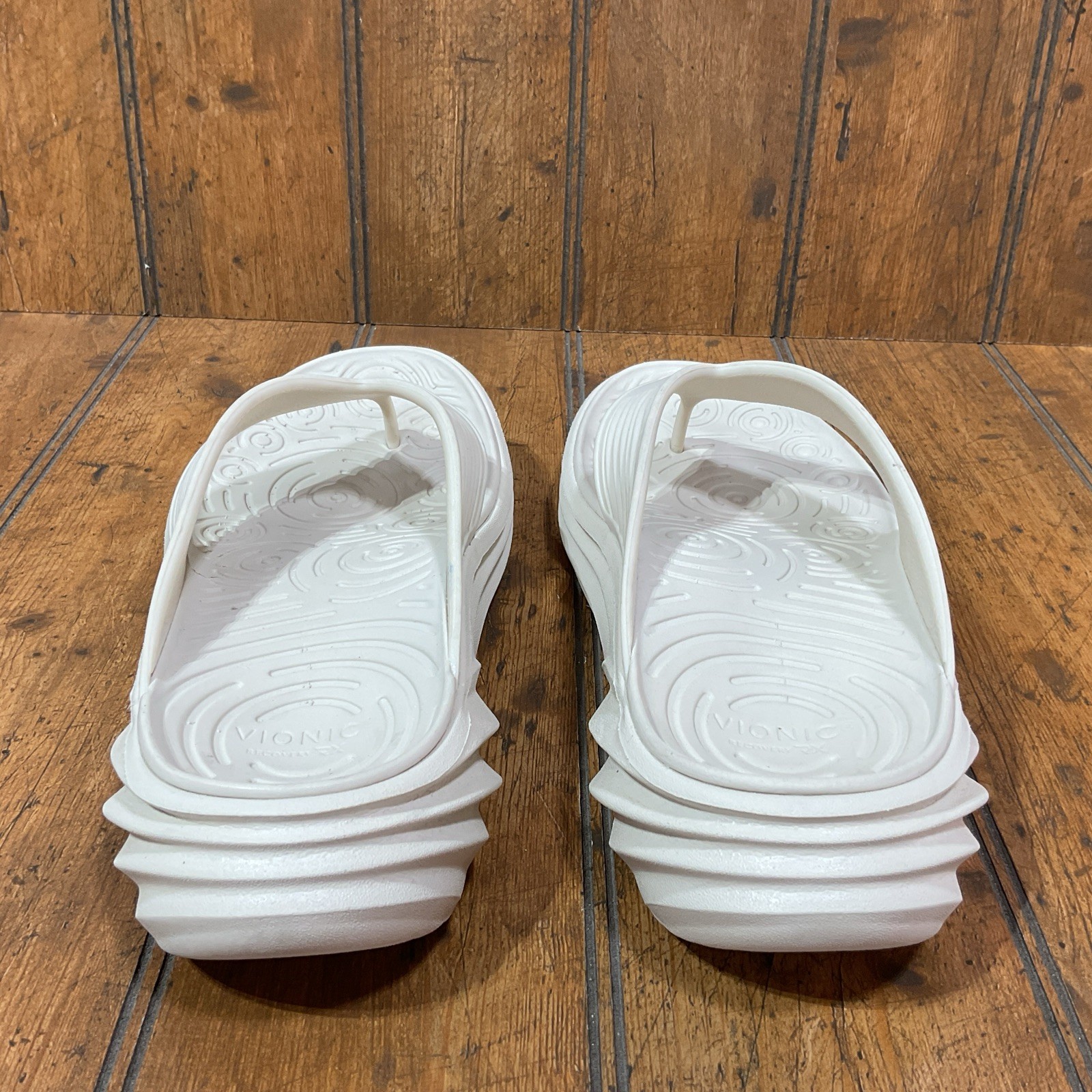 Vionic Tide Rx Women’s Orthotics Sandals Cushion Arch Support Cream White Size 8