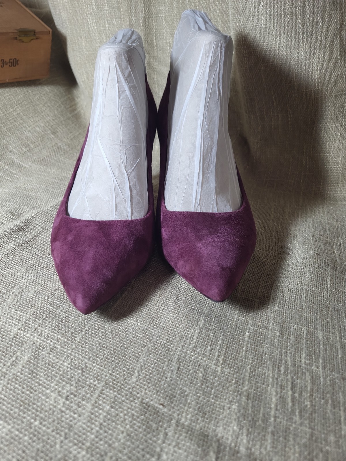Cole Haan Plum Purple Suede Pointed Toe Pumps Heels Womens 9.5B