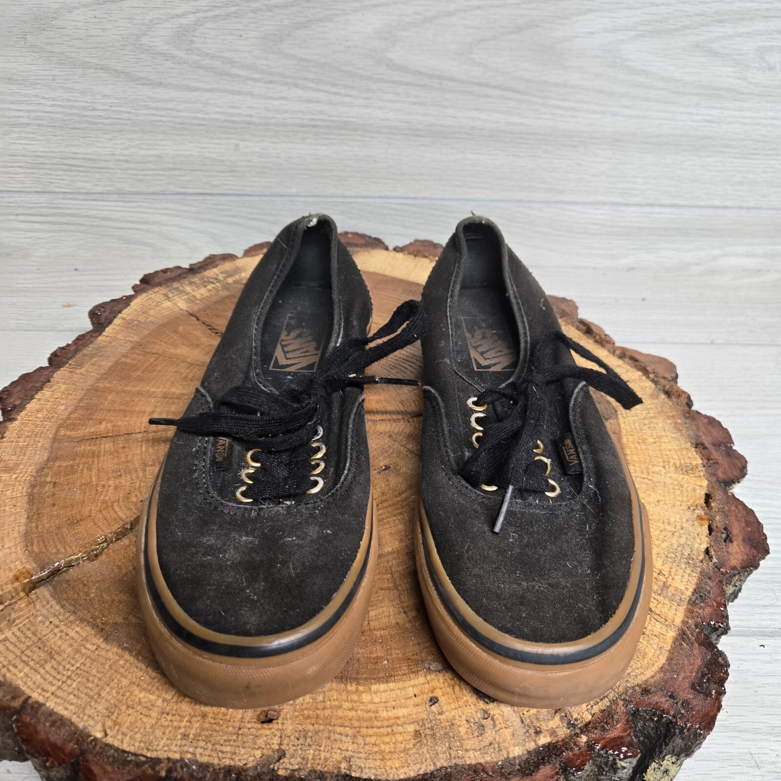 VANS Authentic Unisex Adults Sneakers Black Brown US Women’s 8 – Men’s 6.5