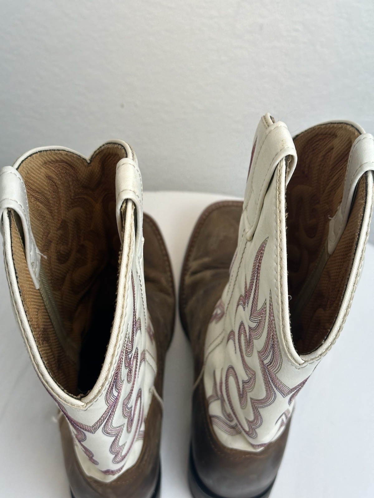 Laredo 5621 Women’s Size 9M Cowboy Boots White Brown Pink
