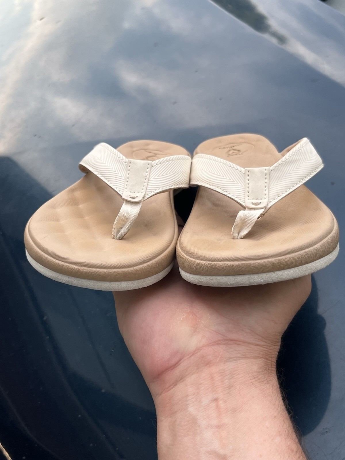Reef Cushion Harmony Sand off-white light cream EVA foam flip flops 7 / 37.5