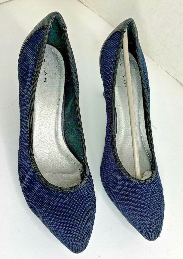 tahari Womens Sz 10 M Navy Blue Tacey Pump Shoes 2.75 in Heel