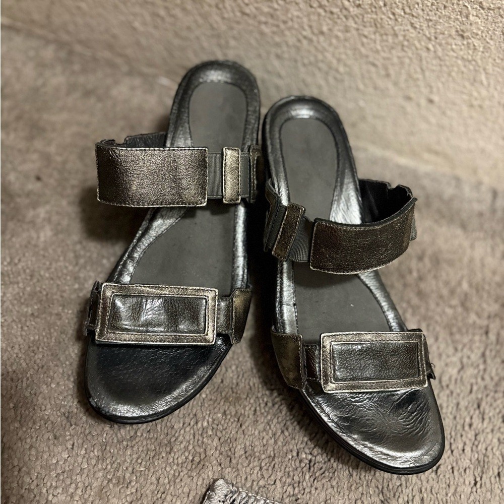 Naot Metallic Black Sandals