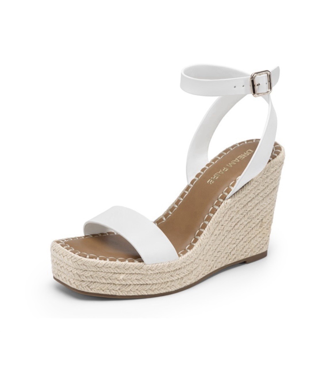 Dream Pairs Platform One Strap Espadrille Wedge Sandals In White – Sz 6