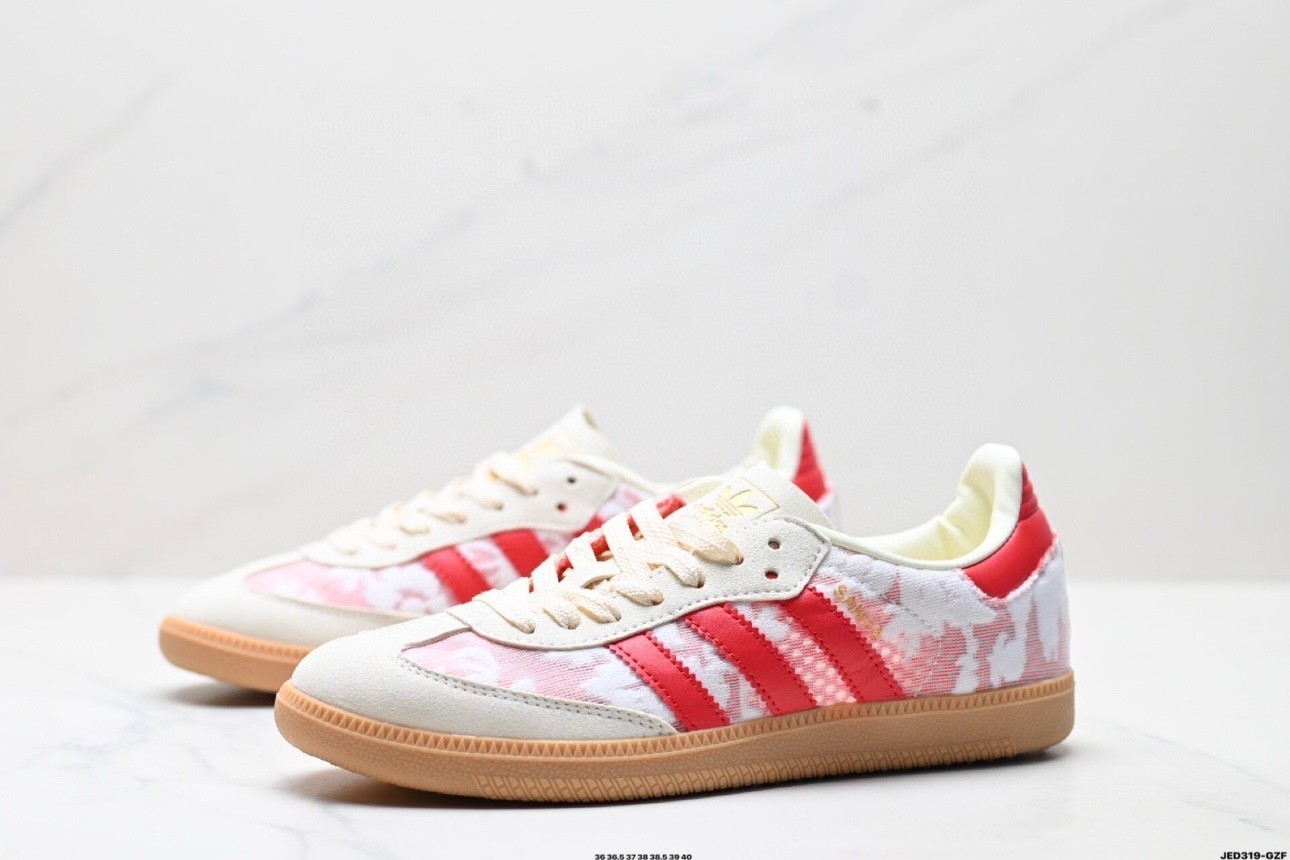 Adidas SAMBA OG X LIBERTY LONDON SHOES JR 8841 WOMEN’S White/light scarlet