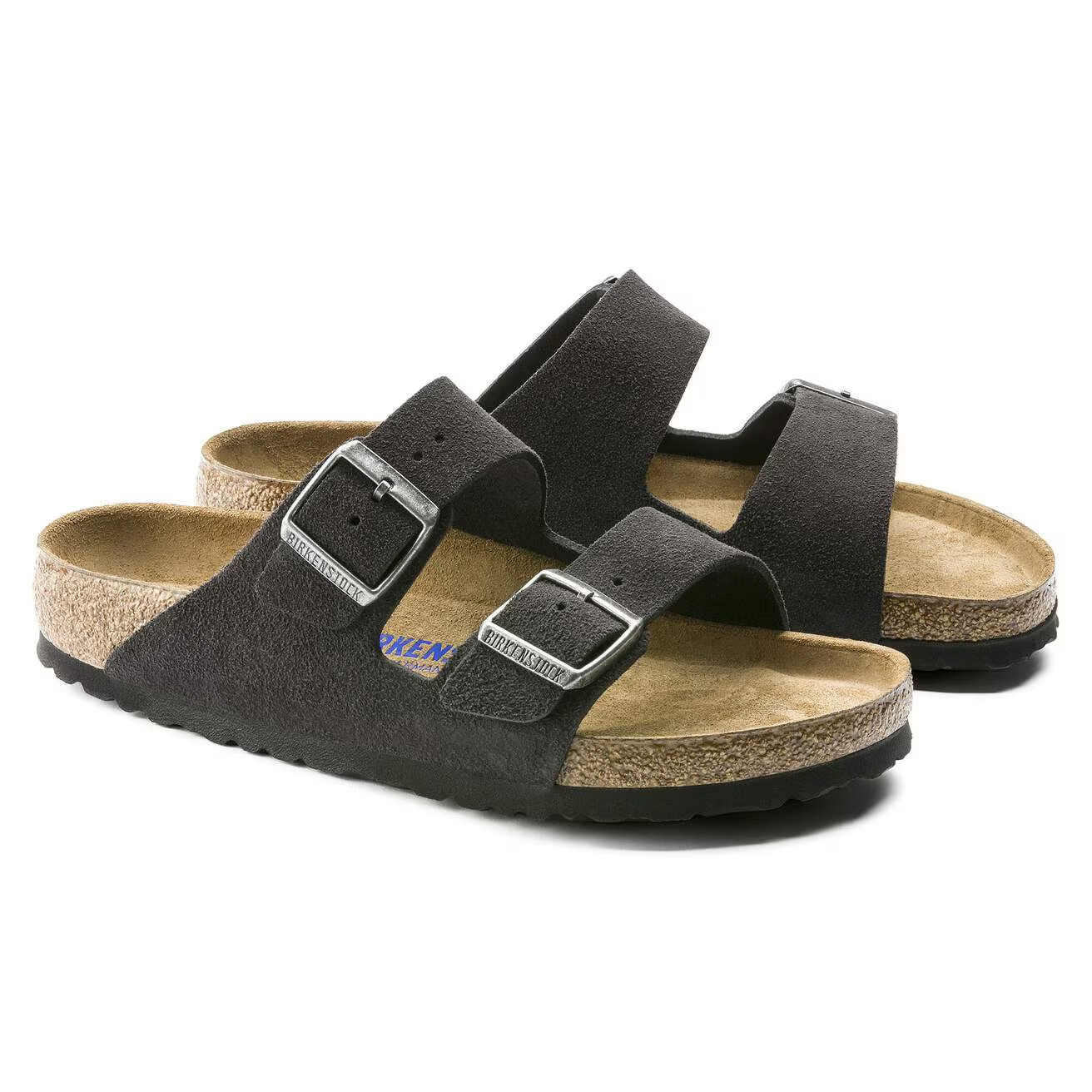 Birkenstock Arizona Soft Footbed Suede Leather Sandals Taupe Black Mocha Mink