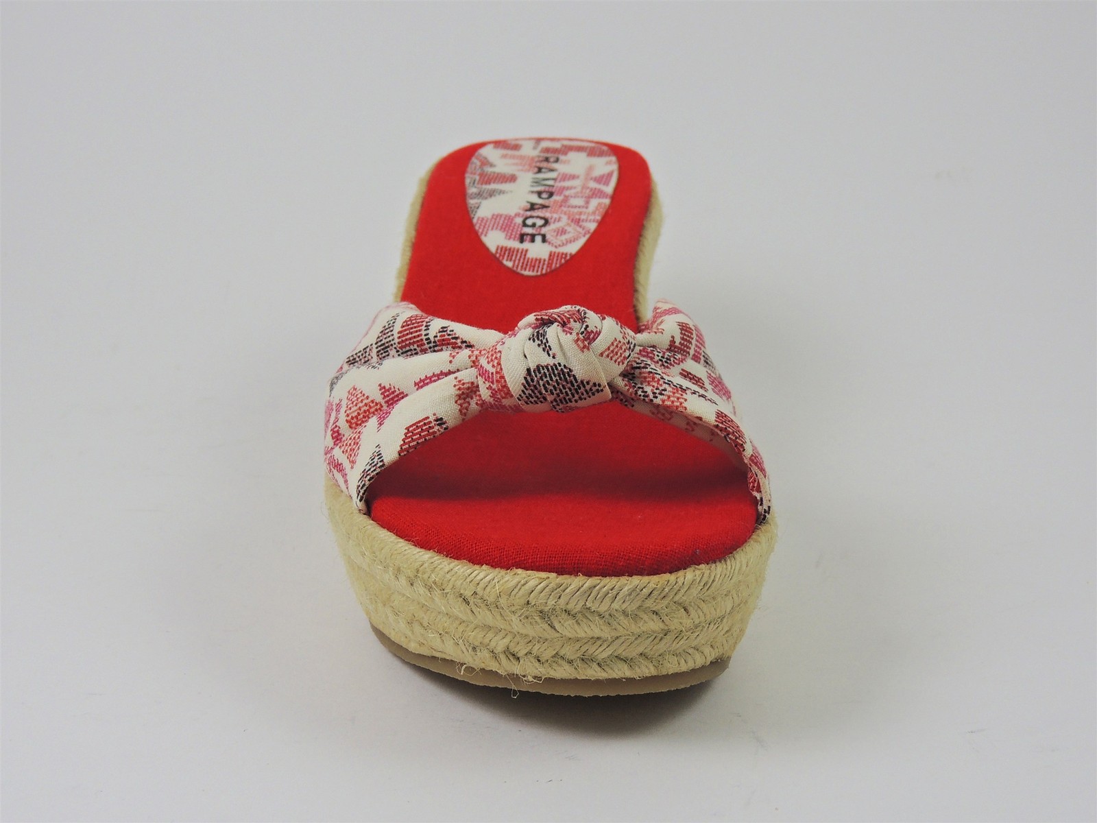 Rampage Women’s Oliviah Slide Platform Sandals Red Fabric Size 7 Medium (B, M)