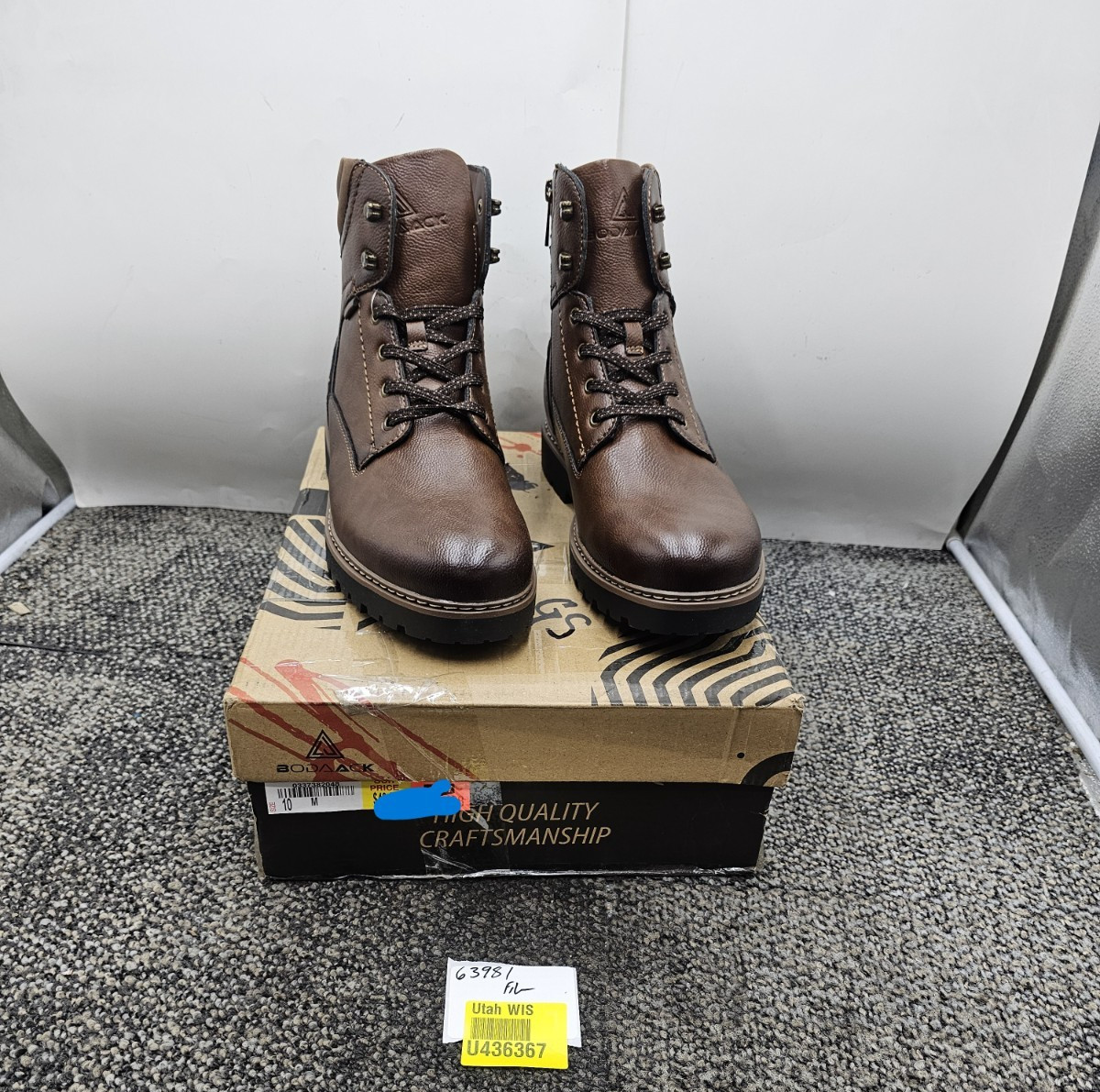 Bodaack Herman Brown Synthetic Leather Ankle Boots US 10 M 0337382048
