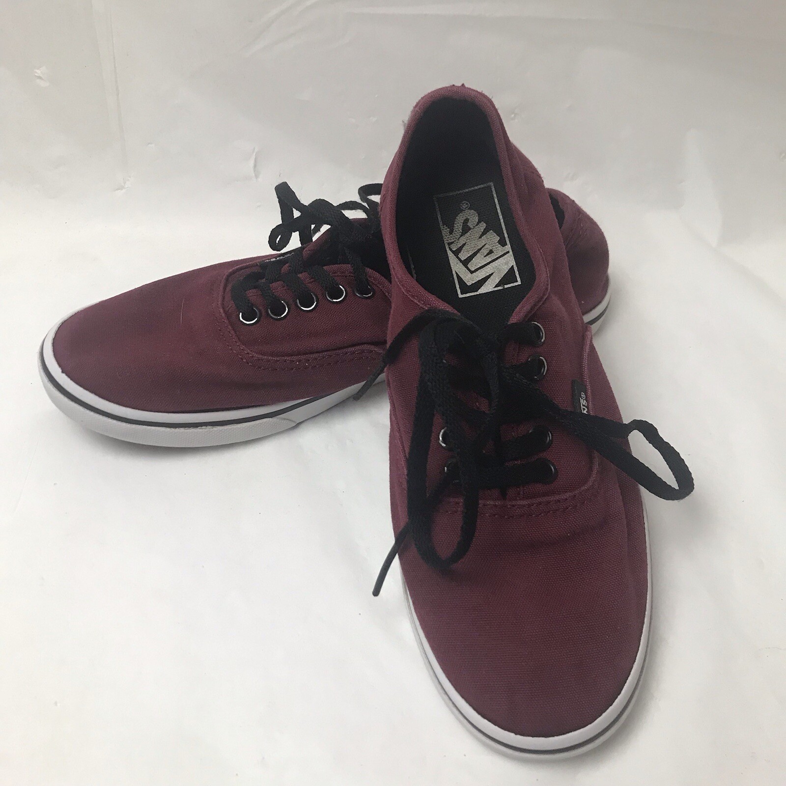 Vans Maroon Purple Lace Up Canvas Tennis Shoes Men 5 Women 6.5 72156 Unisex