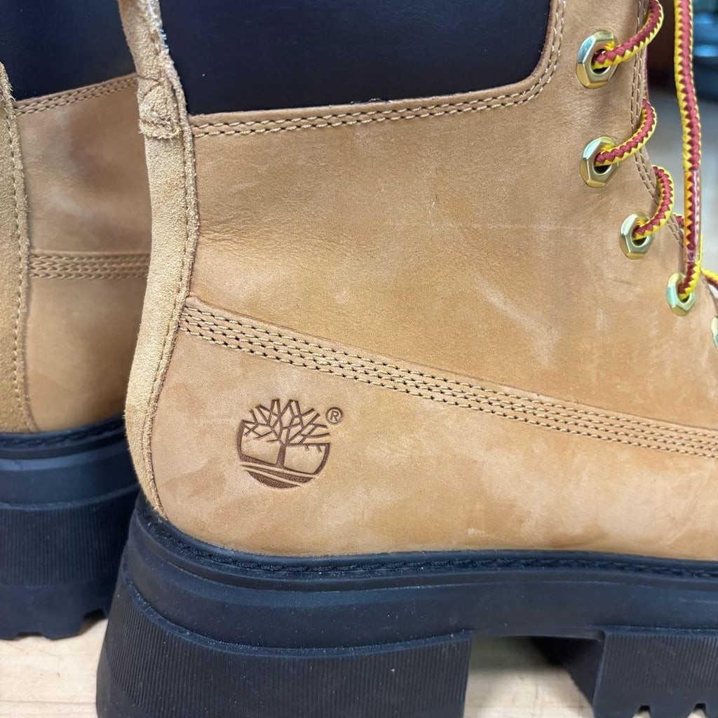 Timberland Women’s Sky 6-Inch Platform Lace-Up Boots in Wheat Nubuck