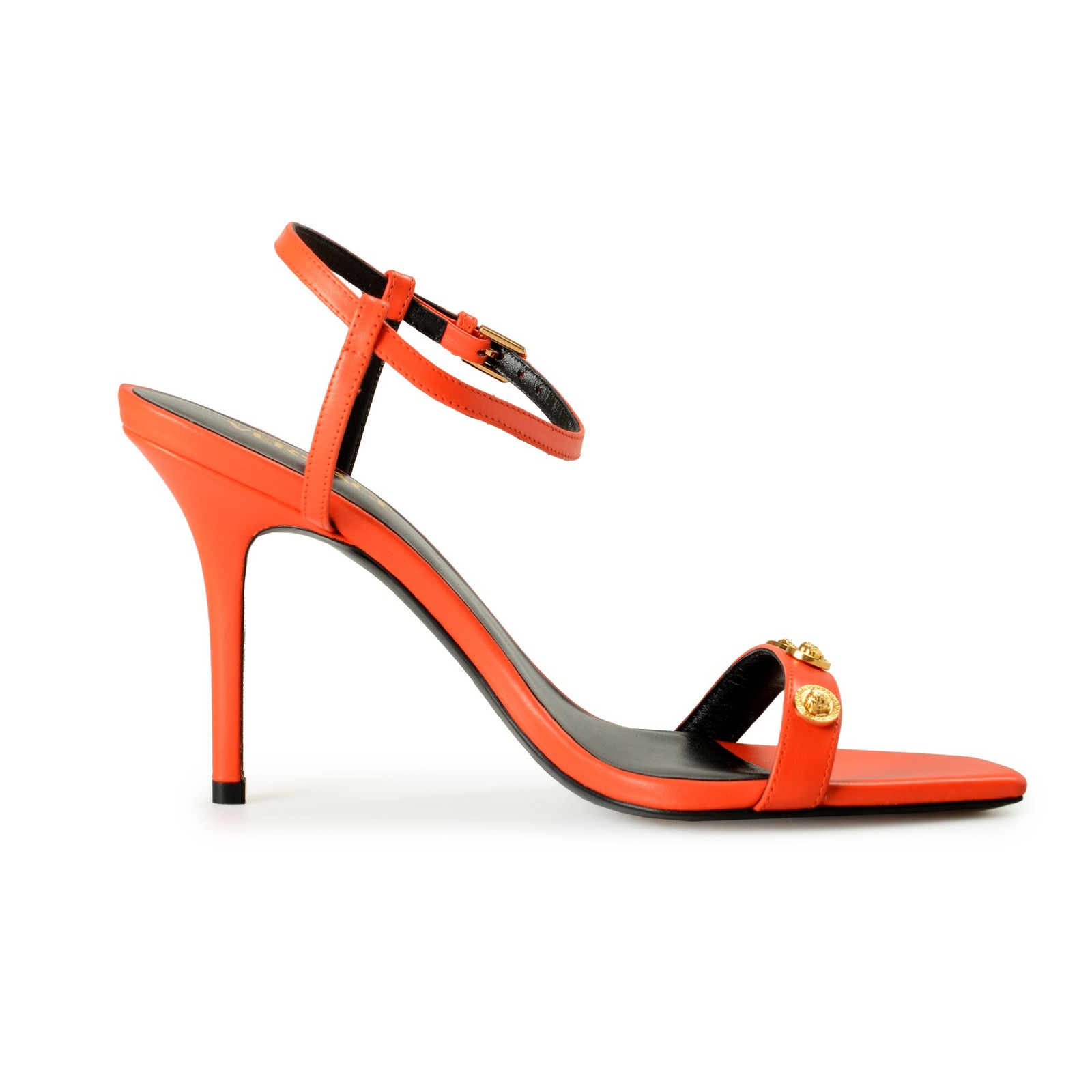 Versace Women’s Gold Medusa Coral Leather Heeled Pumps Shoes US 6 IT 36