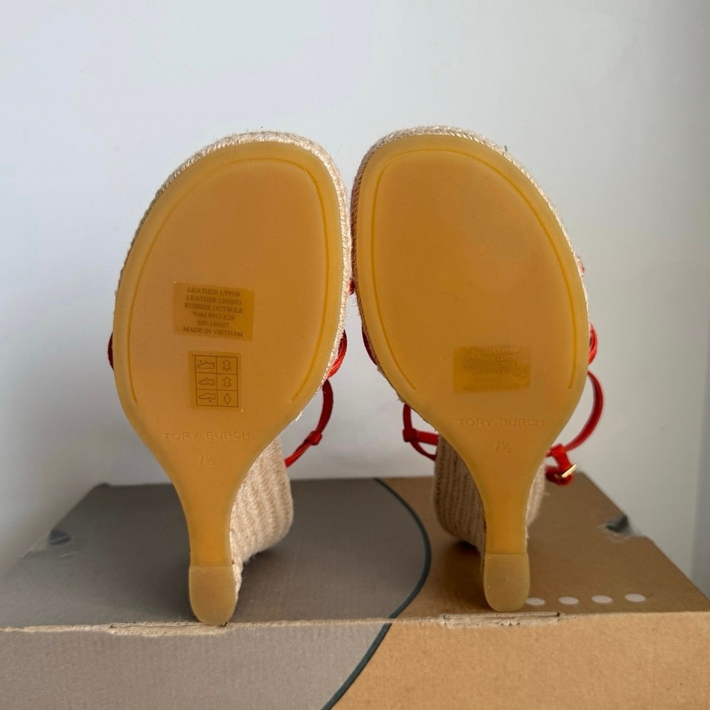 Tory Burch Capri Miller ‘Desert Flower Orange’ Women Wedge Heel- SZ 7.5