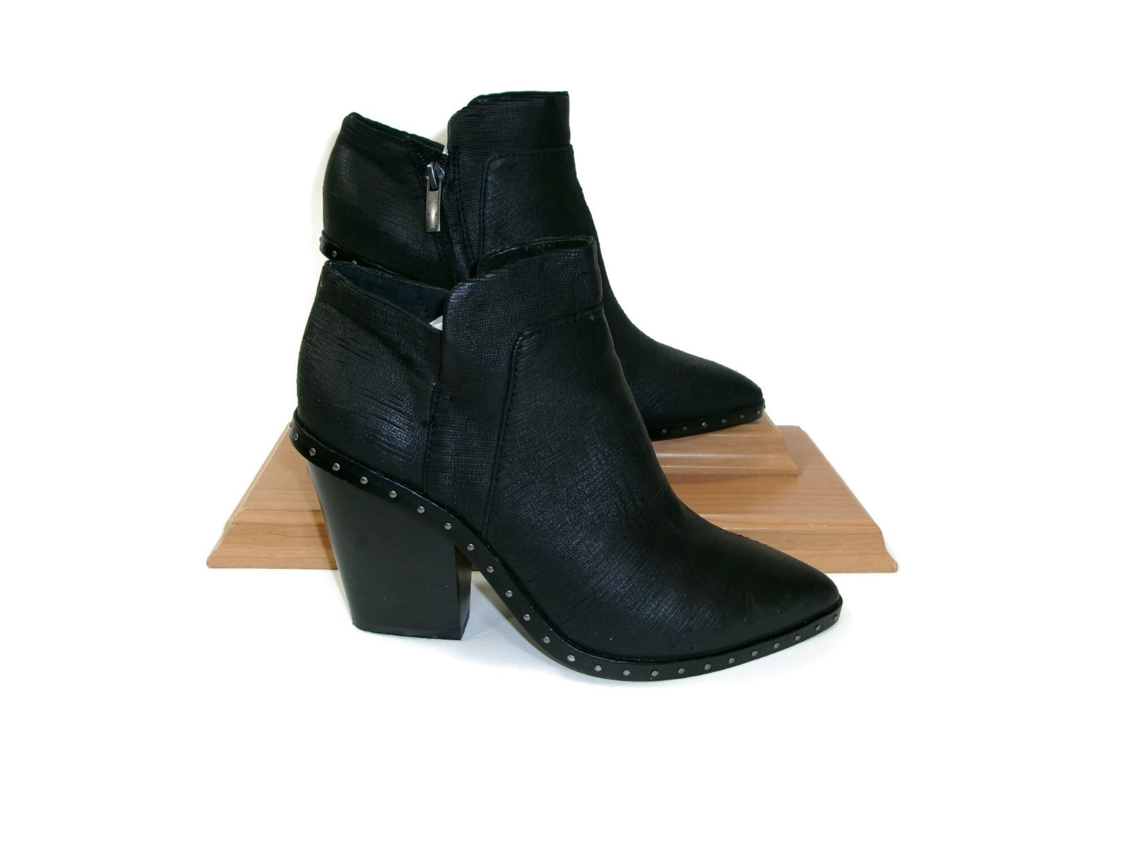 Mercer Edit Womens Road Rage Studded Black Leather Boots Booties Shoes Size 8.5