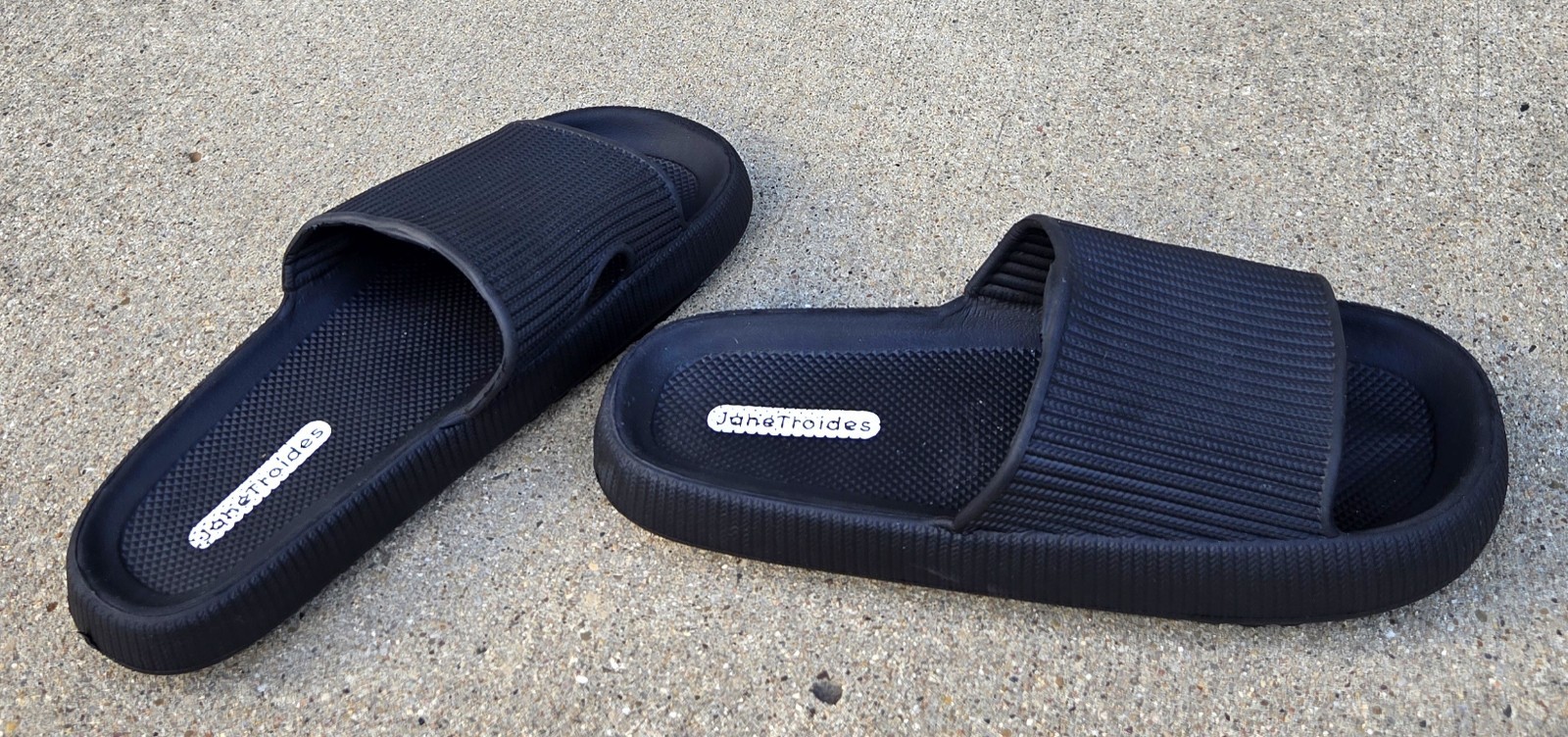JaneTroides Sandal Slipper Slide Unisex Size 44-45 XXL Soft Sole Black Comfort