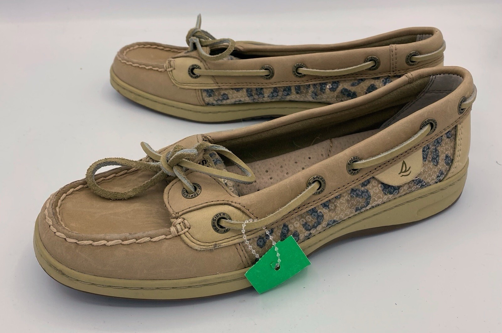 Sperry – Top Sider – Sequin Animal Accent Boat Shoes Women’s Size 7M EUC