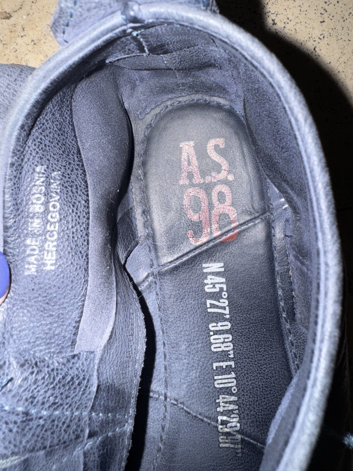 AS98 A.S98 Reily Navy Blue Flat Woman’s Leather Sandal
