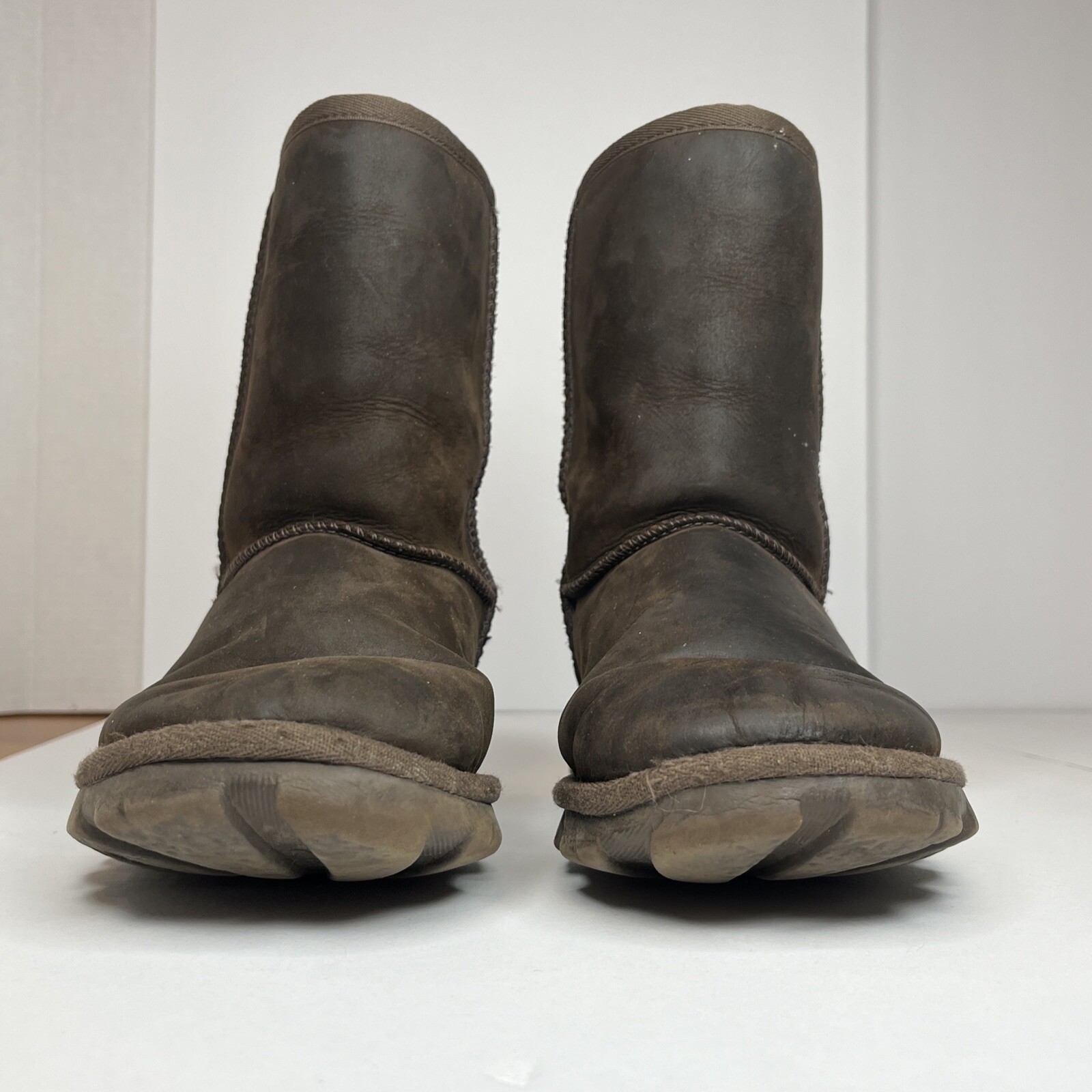 UGG 1111513 ESSENTIAL DARK BROWN SHEARLING LEATHER WOMENS USA 8 BOOTS