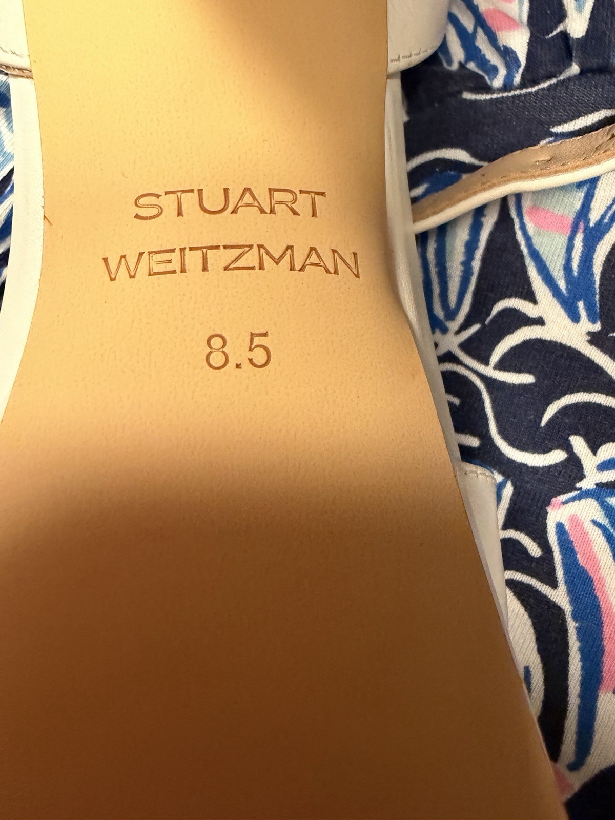 STUART WEITZMAN Dayna Platform Cream Leather Sandal Women Size 8.5 US