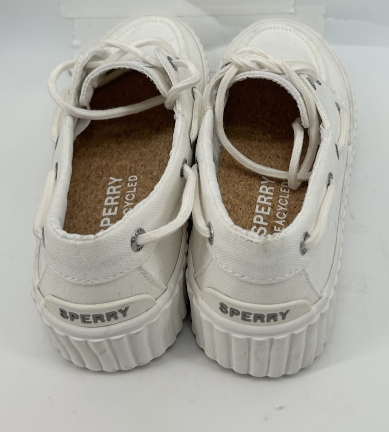Sperry Seacycled Pier Wave Platform Sneaker White STS88788 Women’s 6.5 NEW